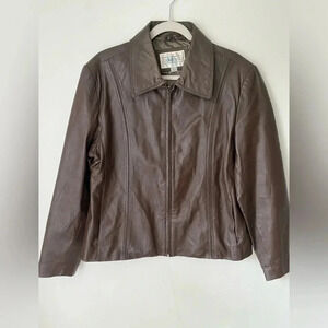 Vintage Leather Jacket Women’s Large Brown Genuine Leather MS. Cambridge